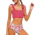 thumbnail image 4 of RXMEKW Two-Piece Swimsuit Set With Floral Print for Girls, Kids' Ruffle Bikini, UPF 50+ Sun Protection, Soft Stretch Fabric for Beach and Pool, 4 of 9