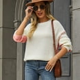 thumbnail image 3 of RKSTN Sweaters for Women Casual Fashion Contraste Tricot Pull Manches Longues Col Rond Pull Automne Sweaters, 3 of 8