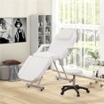 thumbnail image 4 of Gymax 73'' Facial Chair with Hydraulic Stool w/ Detachable Armrests & Towel Rack White, 4 of 10