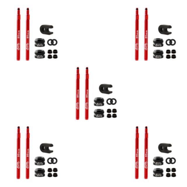 ZheElen Polyvalent Tubeless Pneu Presta Valve Extender pour et Vélos de Route 2 Pcs 80mm Rouge 50mm 80mm 5Set