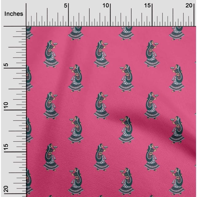 oneOone Cotton Cambric Fabric Women Block Print Sewing Fabric BTY 56 Inch Wide
