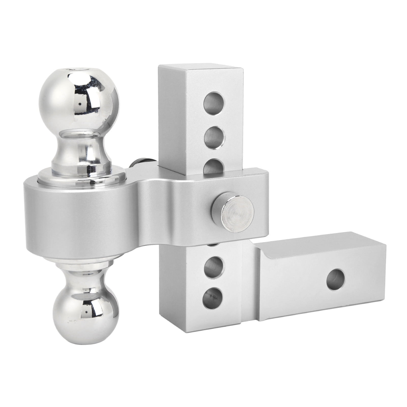 Adjustable Trailer Hitch Stainless Steel 6in Drop Rise 12500LBS Capacity Heavy Truck GTW Traction Hook Receiver