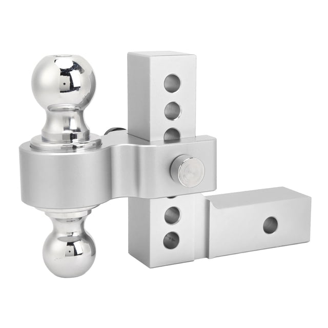 Adjustable Trailer Hitch Stainless Steel 6in Drop Rise 12500LBS Capacity Heavy Truck GTW Traction Hook Receiver
