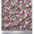 thumbnail image 1 of Soimoi Poly Georgette Fabric Leaves & Floral Block Printed Craft Fabric by The Yard 52 Inch Wide, 1 of 3