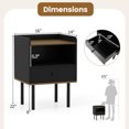thumbnail image 3 of Gymax Table de Chevet avec Tiroir Table d'Appoint de Lit avec Grand Dessus de Table et Tablette Ouverte, 3 of 7