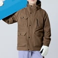 thumbnail image 4 of KIHOUT Veste Tactique pour Hommes Multi-Poches Performance Doublée en Polaire Résistante à l'Eau Coquille Souple Unisexe avec Capuche, 4 of 5