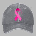 thumbnail image 2 of Casquette de Baseball Imprimée Délavée pour Femmes pour le Mois de Sensibilisation au Cancer du Sein Chapeau de Sport Extérieur, 2 of 6