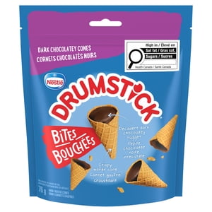 DRUMSTICK Bites, Decadent Dark Chocolatey Mini Wafer Cone Bites, For Snacks