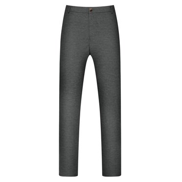 INSPIRE CHIC Men's Pants Big and Tall Dress Solid Straight Leg Soft Formal Business Trousers 40 Gray