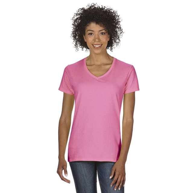 T-Shirt Col en V en Coton Épais pour Femmes