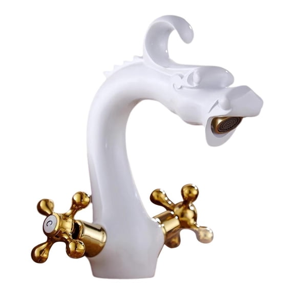 Antique-Style Bathroom Basin Faucet with Double Cross Handles, Water-Saving Aerator, and Solid Brass Construction for Easy Installation