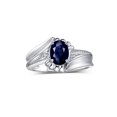 thumbnail image 1 of RYLOS Bagues pour Femmes en Argent Sterling Bague Z Tourbillon Pierre Précieuse Ovale 7X5MM et Bagues en Diamant Bijoux Saphir de Septembre Taille 10, 1 of 7