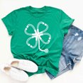 thumbnail image 2 of Pompotops Chandail Décontracté pour Femme à Imprimé de la Saint-Patrick, Manches Courtes, Col Rond, T-shirt, Hauts, 2 of 3