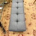 thumbnail image 4 of Heavenly Collection Tabouret Rembourré en Tissu Gris avec Base Chromée – Tabouret Moderne pour Coiffeuse, Chambre ou Salon, 4 of 6