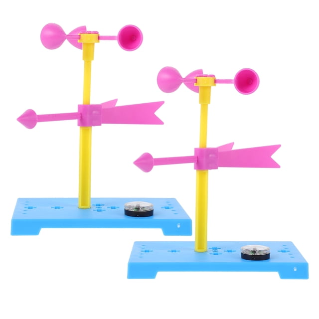DIY Anemometer Plastic 2 Sets 5.3x4.5x2.9in for Children Classroom Use