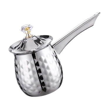spellwife Pot With Long Steel Food Durable Turkish Steel Craft Handle Cup Wax Melting Pot Wide Application Turkish Long Silver Silver 600ml