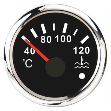 Jauge de Température d'Eau de Voiture Camion Bateau 2 Pouces 52mm Capteur de Température 40-120 Moto Indicateur de Véhicule pour Auto avec Rétroéclairage Rouge, Facile à Calibrer