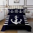 thumbnail image 1 of Erosebridal Ensemble de Couvre-Lit Nautique Grand, Courtepointe Rayée Géométrique, 3 Pcs, 1 of 5