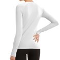 thumbnail image 3 of fheaev Chandails à Manches Longues pour Femmes Col Rond Chandail du Bas Ajusté Décontracté Extensible Ajusté sous-Blouses Entraînement Haut de Sport Pilates Vêtements de Mise en Forme Couche de Base Hauts, 3 of 3