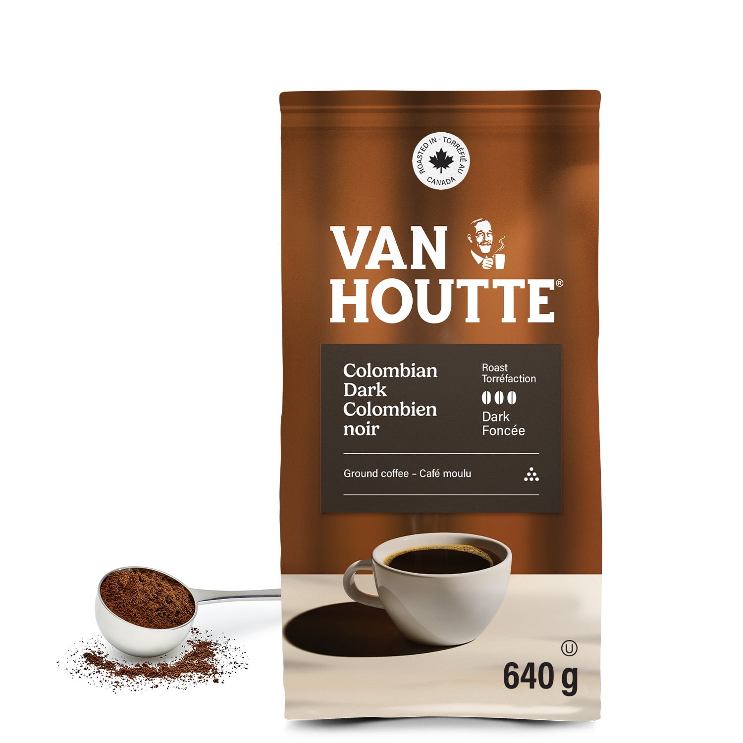 Van Houtte Colombian Dark, Dark Roast, Ground Coffee, 640g