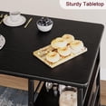 thumbnail image 4 of Kitchen Table Set, Dining Table and Chairs for 2, 3Pcs Dining Room Table Set with 2 Upholstered Chairs, Bar Dining Table Set for Small Spaces, Apartment, Breakfast, Pub, Rustic Black, 4 of 7