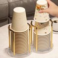 thumbnail image 2 of Thinsony Cups Organizer Rack Durable Easy-to-Clean For Cup Dispenser Cup Dispenser Holder Paper Cup Dispenser golden only, 2 of 6