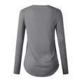thumbnail image 3 of Women‘s Solid Color Long Sleeve Printed Top Pink M, 3 of 4