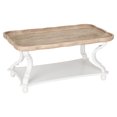 thumbnail image 1 of COZAYH Table Basse Rustique de Style Ferme avec Plateau Supérieur et Tablette de Rangement, Naturel/blanc, 1 of 12