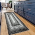 thumbnail image 1 of HOMERRY Braided Print Runner Rug for Hallway 2x6 Washable Indoor Non-Slip Kitchen Runner Rug, Gray, 1 of 7