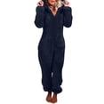 thumbnail image 1 of LSLJS Combinaison Pyjama à Capuche à Manches Longues pour Femmes, Décontractée, Chaude pour l'Hiver, Tenue de Nuit, 1 of 7