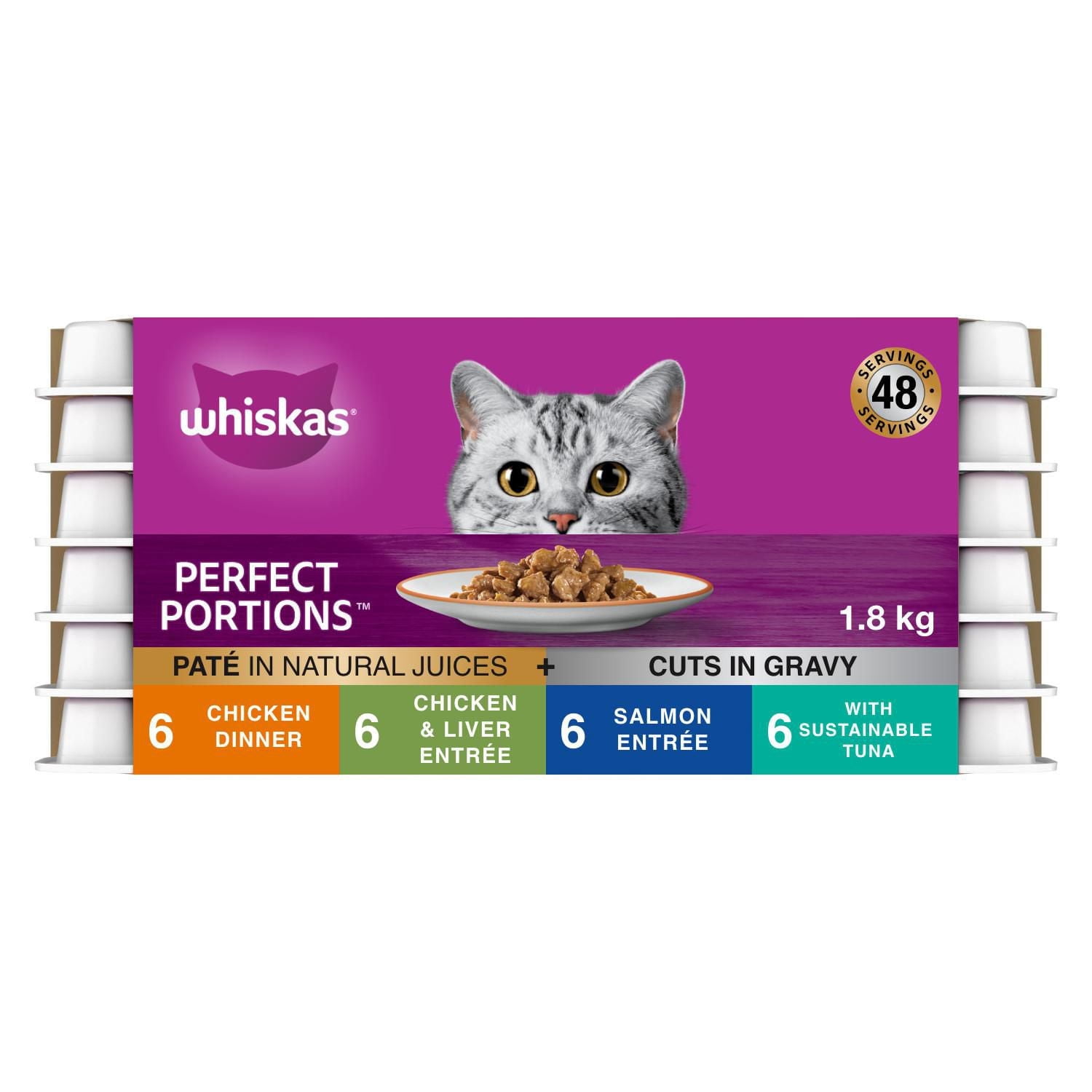 Whiskas Perfect Portions Cuts in Gravy & Paté Variety Pack Wet Cat Food