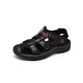 thumbnail image 1 of LUXUR Men's Fisherman Sandal Drawstring Sandals Non-Slip Beach Shoe Comfortable Driving Shoes Men Black 9, 1 of 7