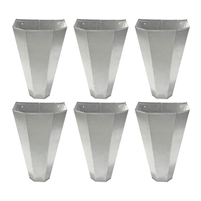 Little Giant Galvanized Steel Medium Poultry Restraining Cone, 3-Pack displayed in a front-facing view. Made of heavy-gauge galvanized steel with hemmed edges for safety, these cones feature a flat back design for easy mounting. Ideal for farm animal processing, including large layers, broilers, roasters, and young turkeys up to 10 pounds.