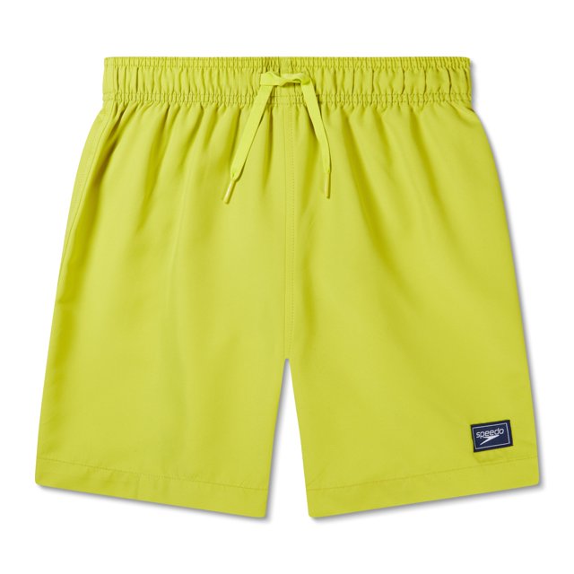 Speedo Boy's UV Protection Swim Trunk Mid Length Solid Shorts - Bitter Lime, Size XS