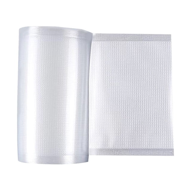 Rouleaux de Sacs pour Scelleuse sous Vide, Lot de 2 Rouleaux pour Sacs sous Vide Food Saver pour l'Entreposage des Aliments, Faits de nylon transparent et de Matériau PE avec une surface Texturée. Chaque Rouleau Mesure 5 Mètres de long, Conçu pour Préserver les Aliments Frais Ou Cuits dans les Congélateurs, Armoires Ou Réfrigérateurs. Convient pour Réduire le Gaspillage Alimentaire et Protéger les Articles contre l'Humidité et l'Oxygène.