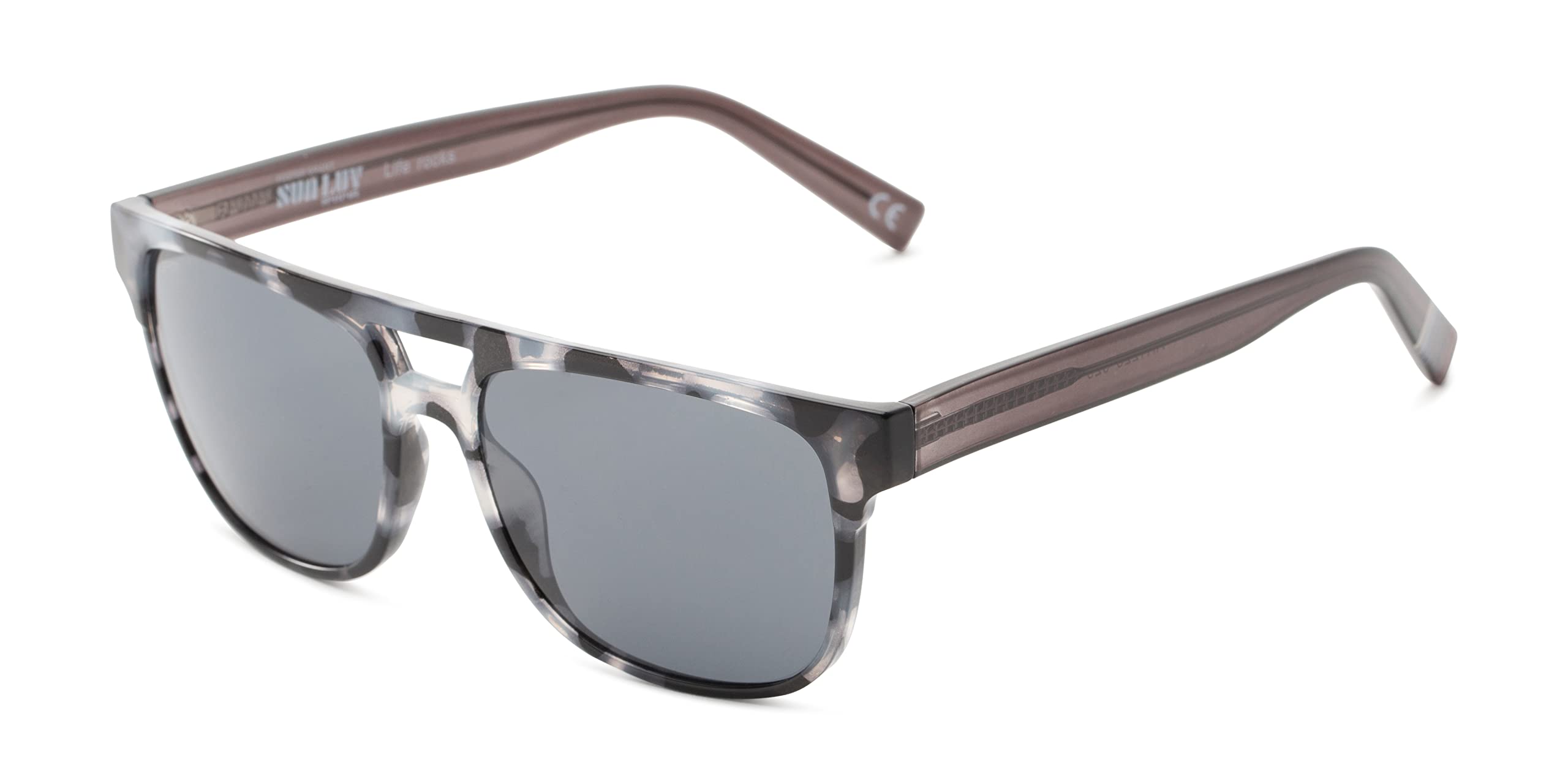 Foster Grant Sun Luv Life Rocks Lunettes de Soleil Aviateur, Écaille Grise, 55 mm, (10260186.COM)