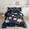thumbnail image 1 of Erosebridal Floral Print Bedding Toddler Comforter Set, Cartoon Botanical Down Comforter, Mushroom Room Decor, Reversible 2pcs, 1 of 8