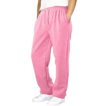 hoksml Boys Fleece-Lined Sweatpants Winter Solid Color Elastic Waist Thermal Sports Long Pants with Adjustable Drawstring Side Pockets