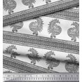 thumbnail image 3 of Soimoi Velvet Fabric Peacock Block Print Sewing Fabric Yard 58 Inch Wide, 3 of 3
