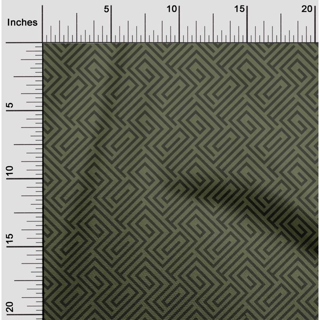 oneOone Georgette Viscose Fabric Greek Key Geometric Print Sewing Fabric BTY 42 Inches Wide