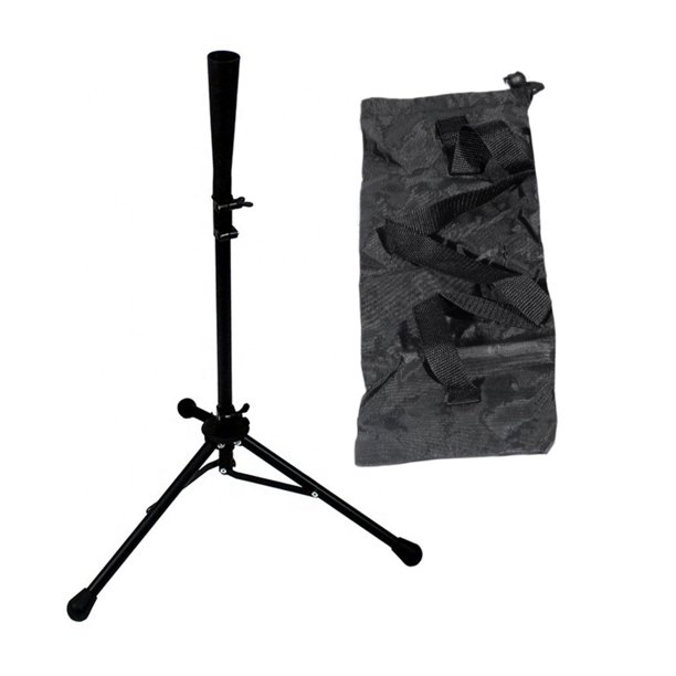 Relaxdays Trépied de Baseball, Aide à la Frappe, Softball, Support réglable en Hauteur, H : 72 à 121 cm, Noir