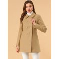 thumbnail image 2 of INSPIRE CHIC Women's Turn Down Collar Double Breasted Mid Length Overcoat, 2 of 6