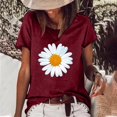 thumbnail image 1 of SMihono Hauts pour Femmes Été Mode Décontractée Femme Décontractée Marguerite Col Rond Imprimé Blouse Manches Courtes T-Shirt Été Hauts T-Shirt Oversize pour Femmes, 1 of 6