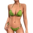 thumbnail image 1 of Penkiiy Cheeky Triangle Bikini Sets for Women Sexy String Bathing Suit 2 Piece XL Green, 1 of 4