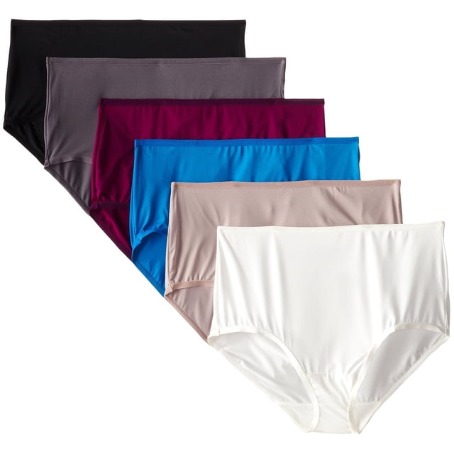 Fruit Of The Loom Womens 6 Pack Microfiber Brief Panties, 5, Assorted, 5