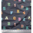 thumbnail image 1 of Soimoi Cotton Voile Fabric Numbers & Alphabets Text Printed Fabric 1 Yard 56 Inch Wide, 1 of 3