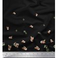 thumbnail image 1 of Soimoi Satin Silk Fabric Leaves & Flower Panel Decor Fabric Printed Yard 42 Inch Wide, 1 of 3