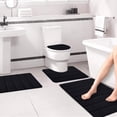thumbnail image 3 of EGNMCR Bath Rugs,Outdoor Rug Memory Foam Bath Mat 4 Set Bathroom Rugs For 4 Pcs Toilet Mats Universal Soft Comfortable Water Absorption Non-Slip Thick Machine Washable Easier To Dry Dark Carpets Suits, 3 of 8