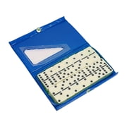 Bunblic Dominos Set Game Board Game Fun Game Night with Portable Box Activity Classic Blocks Game 28 Pieces Dominoes for Adults Teens Blue