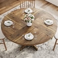 thumbnail image 3 of Farmhouse Style Round Dining Table for 4-6 – 47" Wood Table with Durable Base – Perfect for Kitchen, Dining or Living Room – Rustic Charm – Phoebe Nanmu, 3 of 7